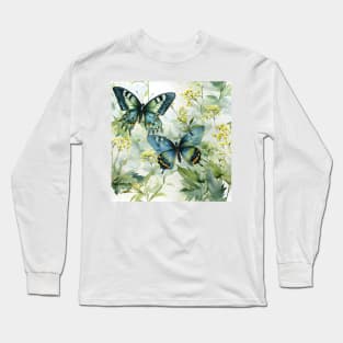 Butterflies Watercolor 12 - Pipervine Swallowtail Long Sleeve T-Shirt